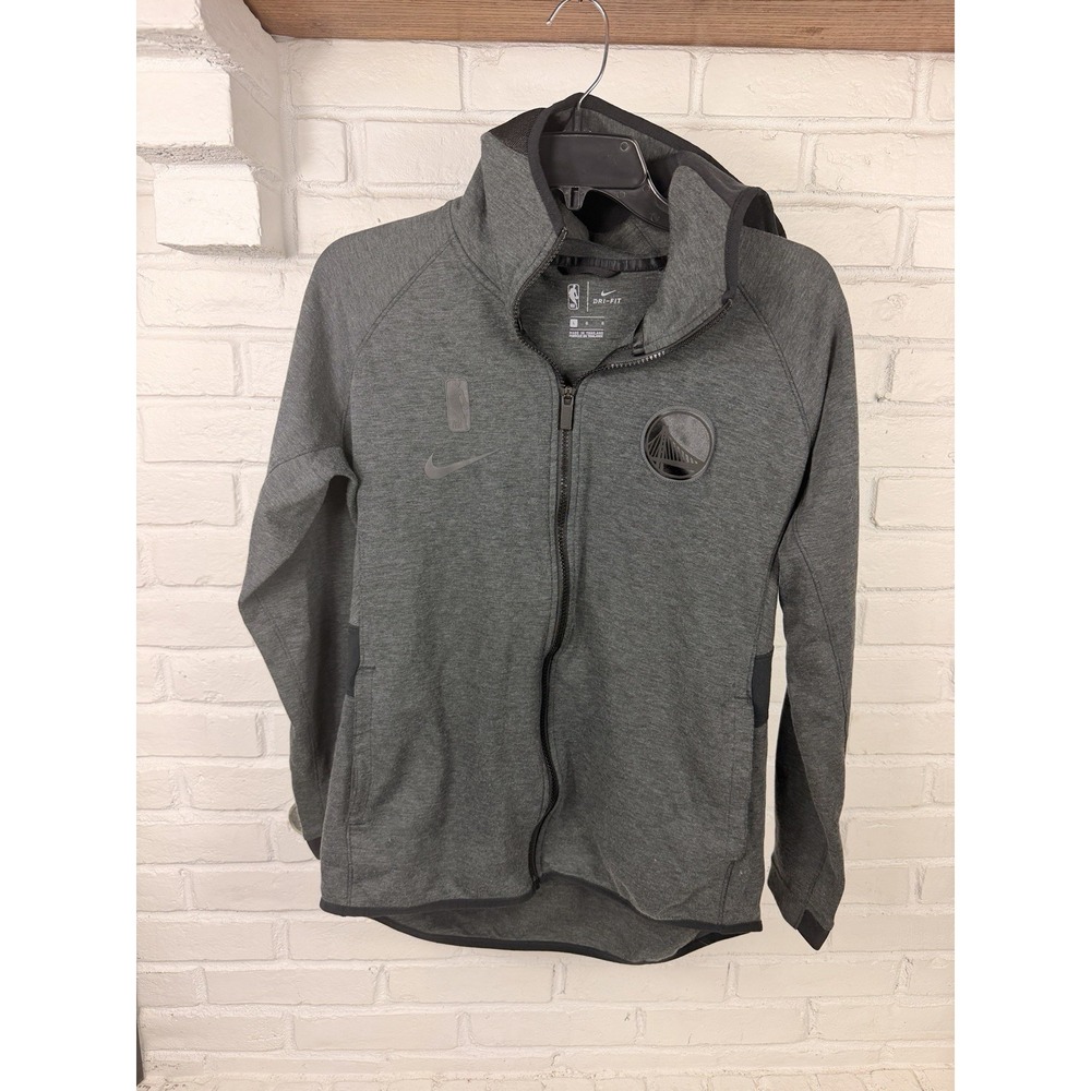 Nike Golden State Warriors Mens L Dri-FIT Full Zip Hooded Jacket Gray NBA